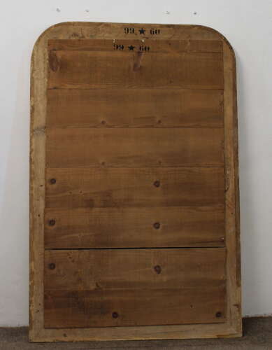 Antique French etched lemon gold archtop mirror