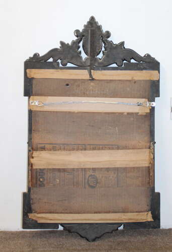 Antique Venetian mirror with midnight blue and gold frame