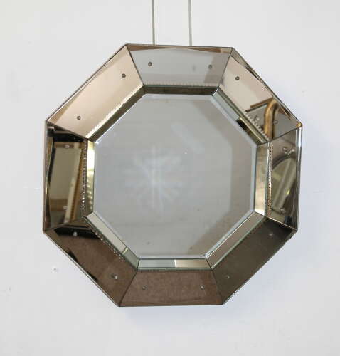 Vintage circular octagonal Italian mirror