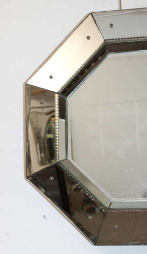 Vintage circular octagonal Italian mirror