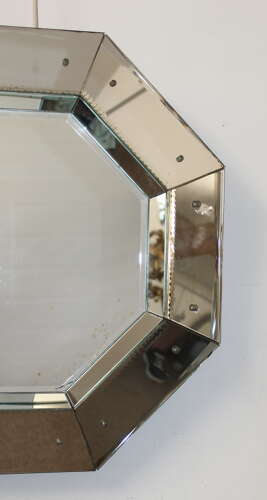 Vintage circular octagonal Italian mirror