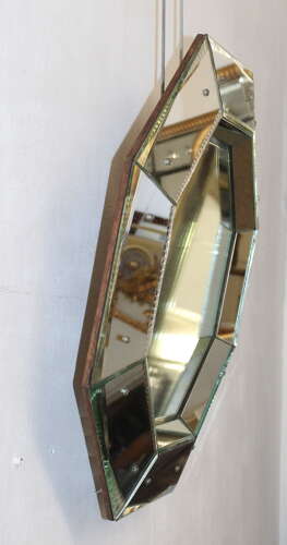 Vintage circular octagonal Italian mirror