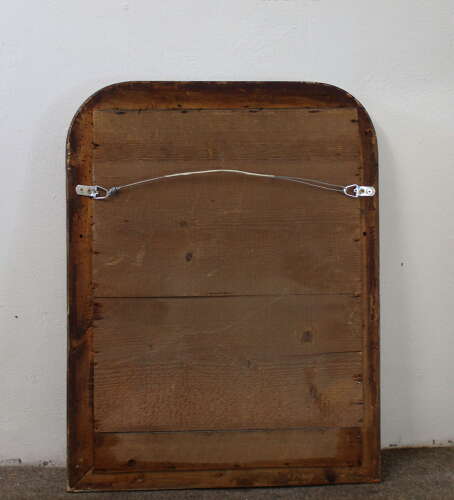 Small antique French silver archtop mirror