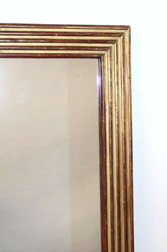 Antique French gilt reeded mirror