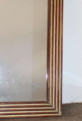 Antique French gilt reeded mirror