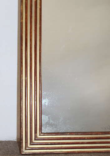 Antique French gilt reeded mirror