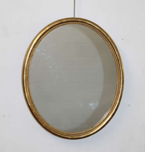 Antique French oval mirror with watergilt frame
