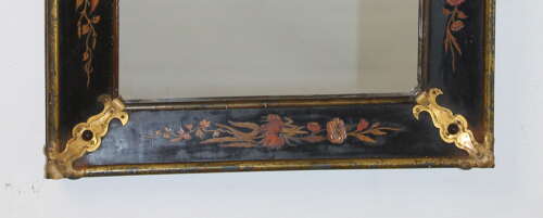 Rare 18th century Italian mirror with inlaid wood frame