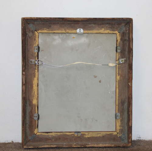 Rare 18th century Italian mirror with inlaid wood frame