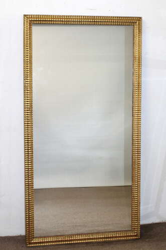 Antique French rippled gilt framed panel mirror