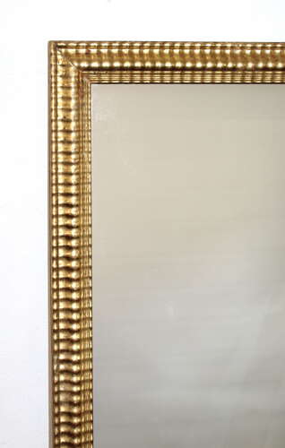 Antique French rippled gilt framed panel mirror