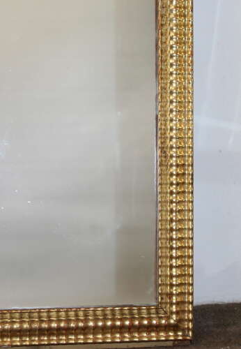 Antique French rippled gilt framed panel mirror
