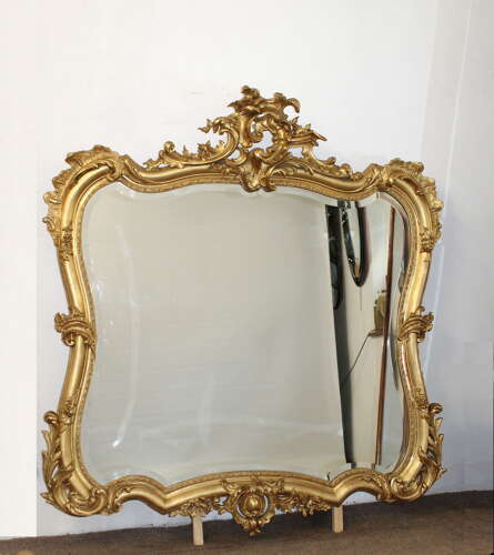 Impressive antique gilt French rococo style mirror