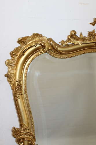 Impressive antique gilt French rococo style mirror