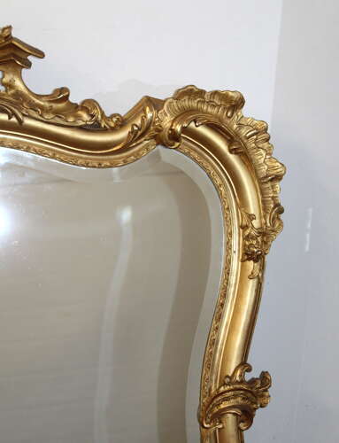 Impressive antique gilt French rococo style mirror
