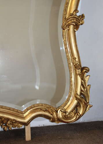 Impressive antique gilt French rococo style mirror