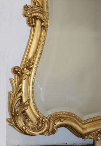 Impressive antique gilt French rococo style mirror