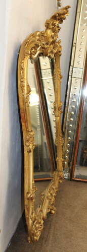 Impressive antique gilt French rococo style mirror