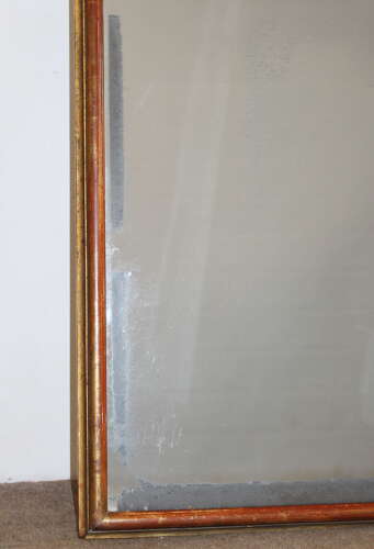 Very large antique gilt French Bistro mirror