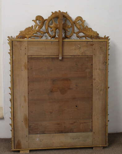 Decorative antique French palm leaf framed mirror