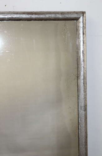 Large silverleafed framed antique French Bistro mirror