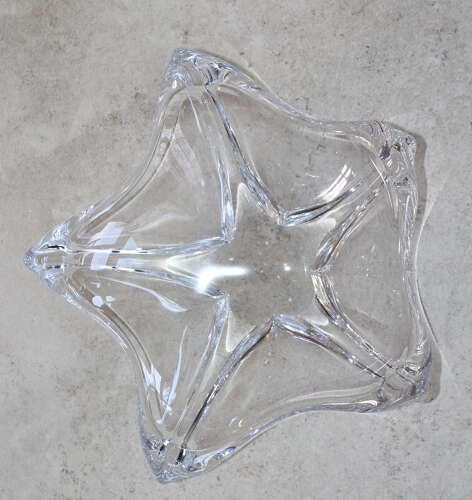 Vintage French Art crystal glass Daum star bowl