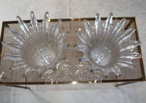 Matched pair of French Art Crystal Splash Vases