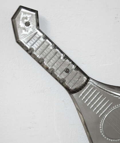 Antique guitar or mandolin-shaped Venetian mirror