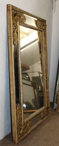 Antique giltwood 18th century French margin mirror
