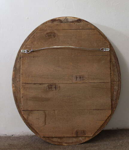 Antique French silverleafed oval mirror