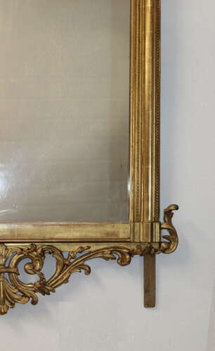 Tall elegant decorative antique French mirror