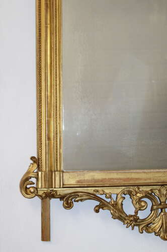 Tall elegant decorative antique French mirror