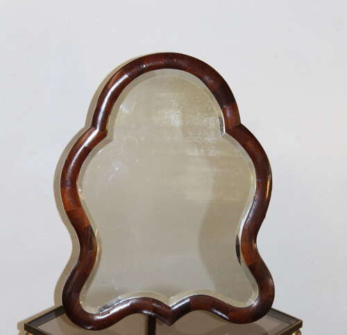Small curvy antique table top mirror