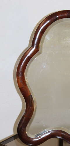 Small curvy antique table top mirror