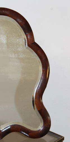 Small curvy antique table top mirror