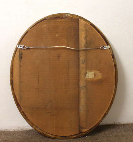 Antique French watergilt framed oval mirror