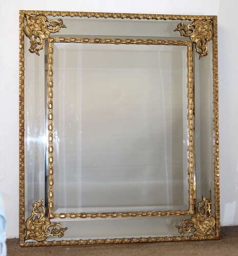 Exceptional 18th century French margin mirror