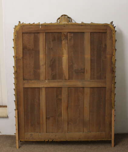 Antique French palm leaf framed gilt mirror