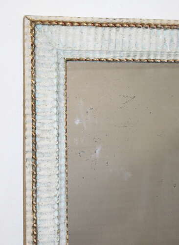 Antique French rippled gesso mirror with mercury glass