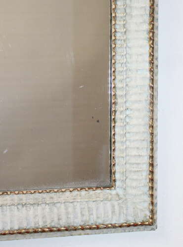Antique French rippled gesso mirror with mercury glass