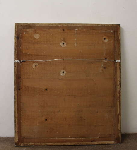Antique French rippled gesso mirror with mercury glass