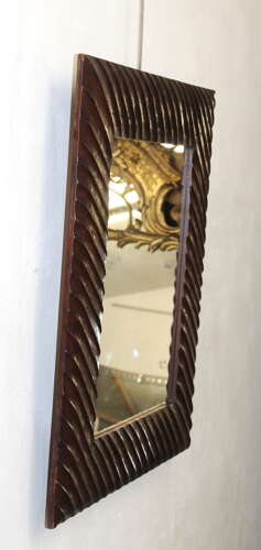 Vintage Continental wood framed mirror