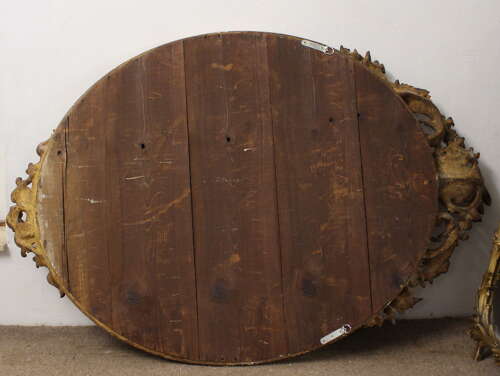 Decorative antique French margin oval mirror