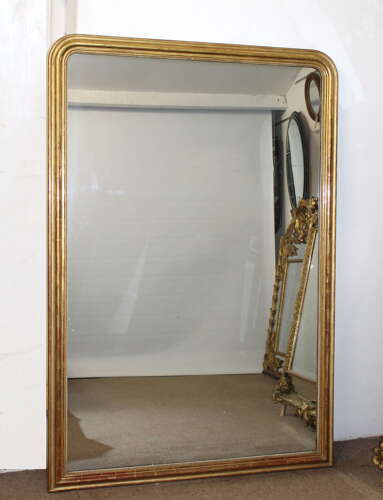Large antique French archtop with sparkling mercury glass