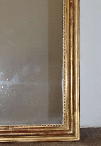 Large antique French archtop with sparkling mercury glass