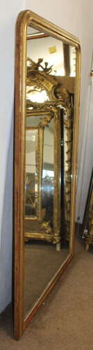 Large antique French archtop with sparkling mercury glass