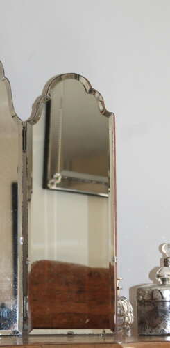 1940s bevelled edge triple dressing table mirror