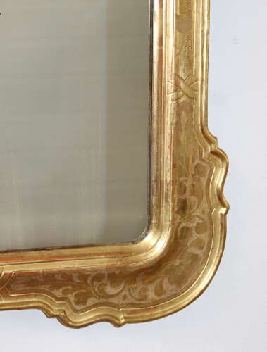 Antique Italian gilt mirror with outset corners