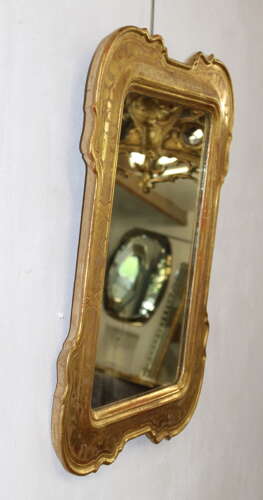 Antique Italian gilt mirror with outset corners