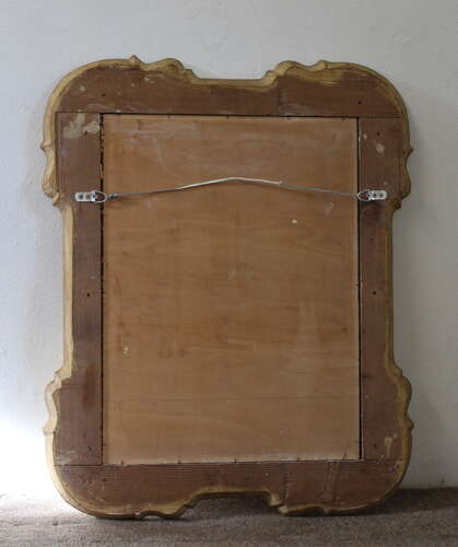 Antique Italian gilt mirror with outset corners